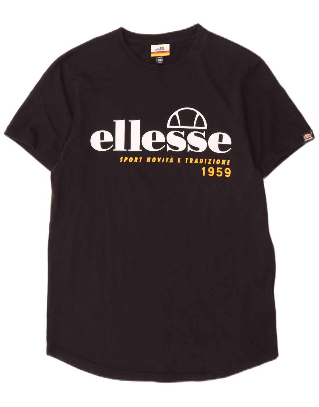 Ανδρικό γραφικό T-Shirt Ellesse Top Μεσαίο μαύρο βαμβακερό