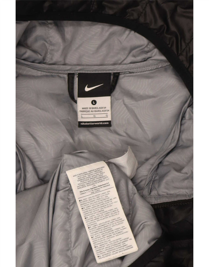 Ανδρικό μπουφάν με κουκούλα Nike UK 40 μεγάλο μαύρο πολυεστέρα