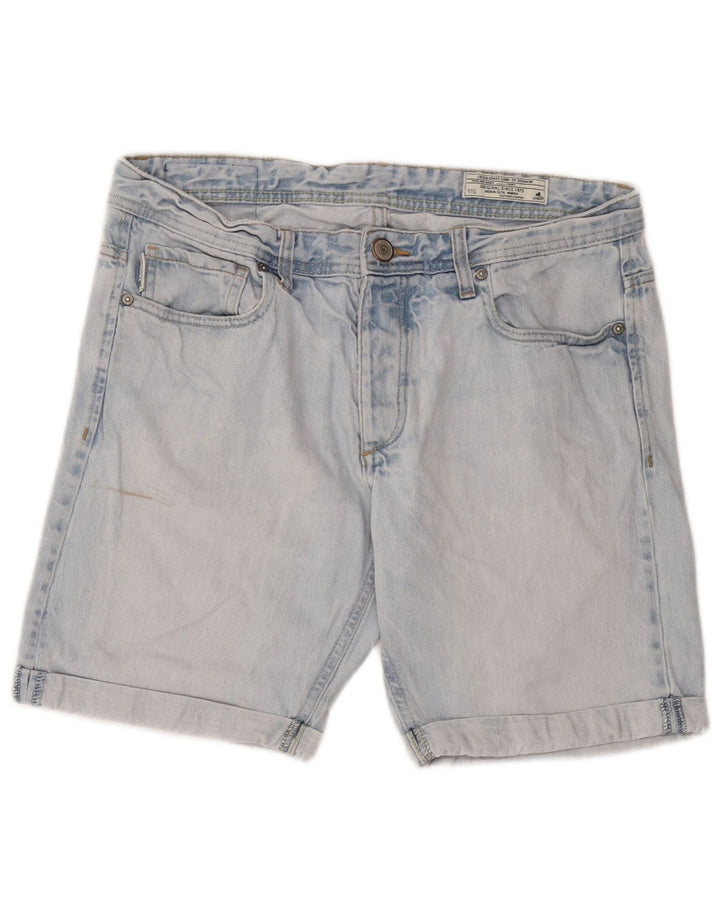 Jack & Jones Ανδρικό τζιν σορτς μεγάλο W34 μπλε βαμβακερό