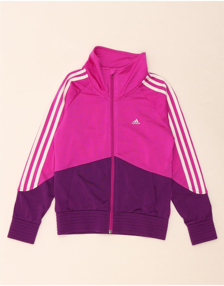 Κορίτσια αθλητική φόρμα ADIDAS Top μπουφάν 11-12 ετών Pink Colourblock Polyester