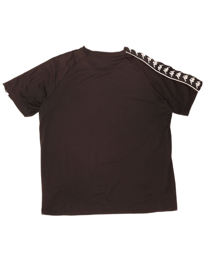 Ανδρικό γραφικό T-Shirt Kappa Top 2XL Μαύρο Colourblock Πολυεστέρας