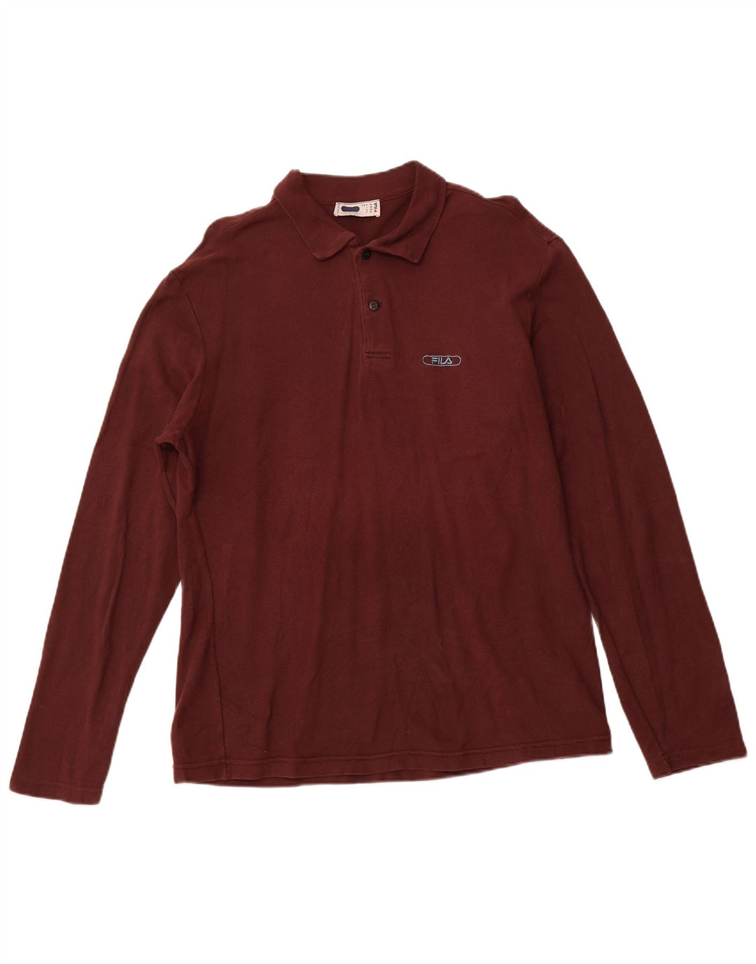 Ανδρικό μακρυμάνικο μπλουζάκι πόλο Fila, μεσαίο μπορντό