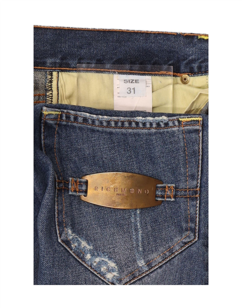 RICHMOND Mens Distressed Straight Jeans W31 L34 Blue Cotton Vintage Richmond and Second-Hand Richmond from Messina Hembry 