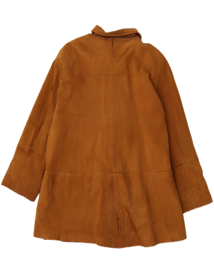 Vintage Γυναικείο Oversized Δερμάτινο Παλτό UK 20 2XL Καφέ Δέρμα