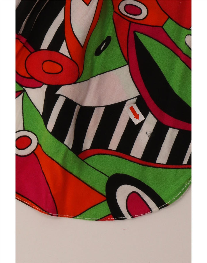 VINTAGE Γυναικείο πουκάμισο Abstract Pattern Μπλούζα UK 14 Medium πολύχρωμο
