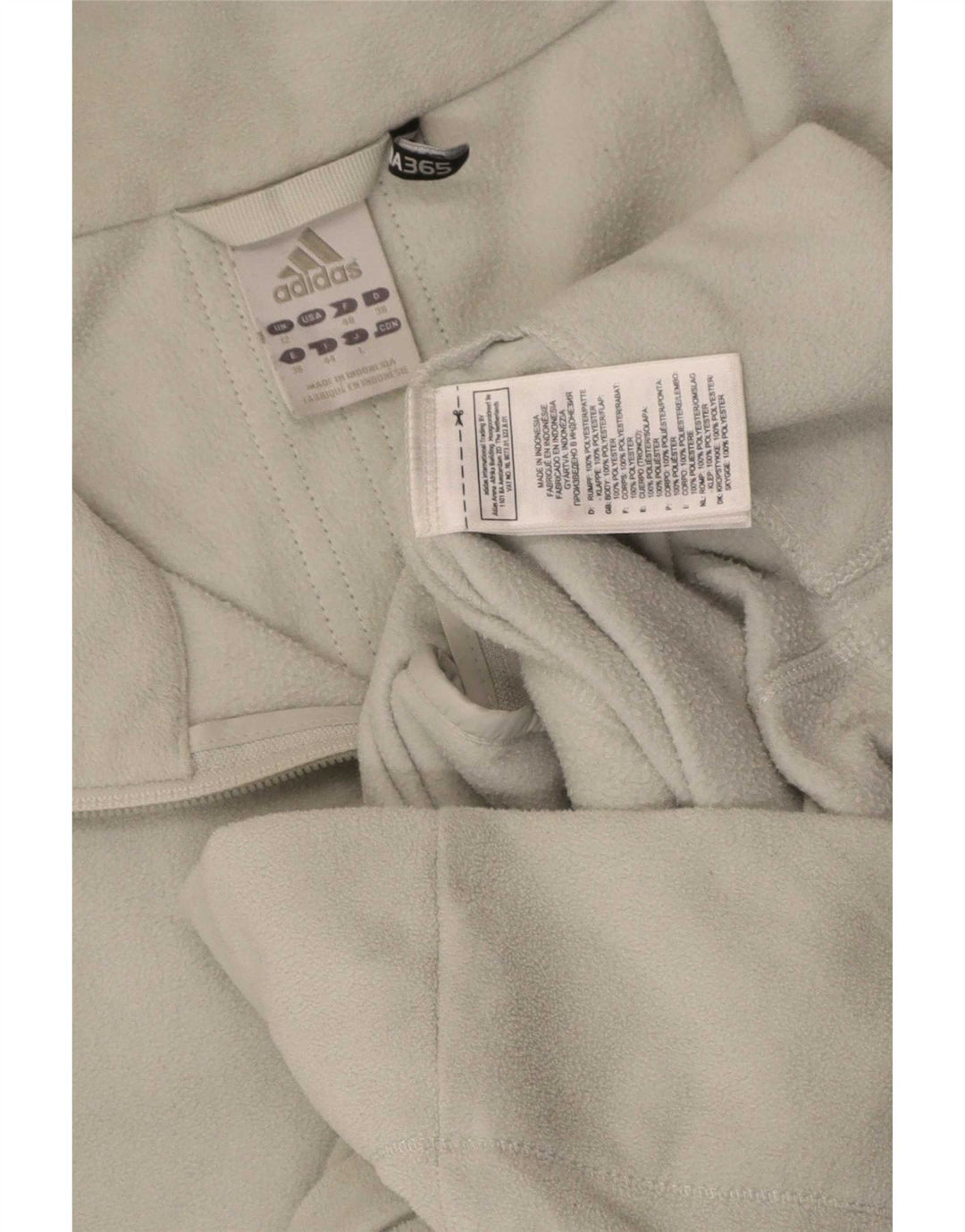 Adidas Γυναικείο Fleece Jacket UK 12 Medium Grey ριγέ πολυεστέρας