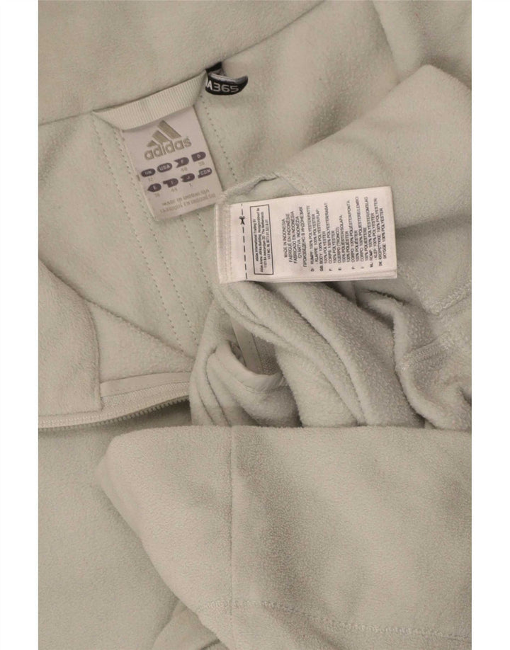Adidas Γυναικείο Fleece Jacket UK 12 Medium Grey ριγέ πολυεστέρας