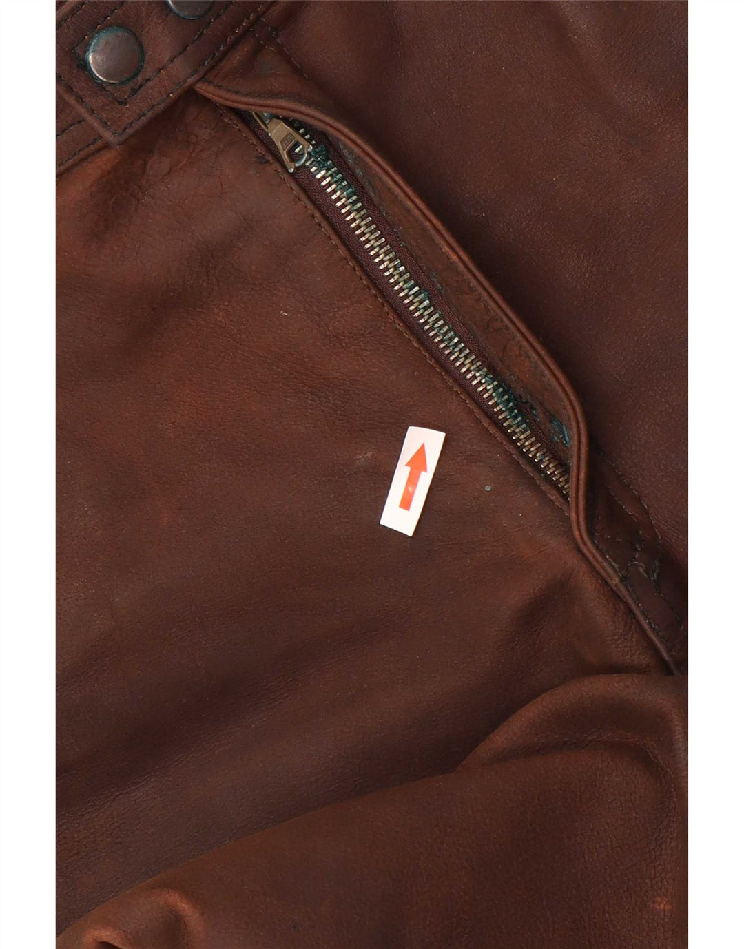 Ανδρικό δερμάτινο ίσιο παντελόνι American Eagle W36 L32 Καφέ