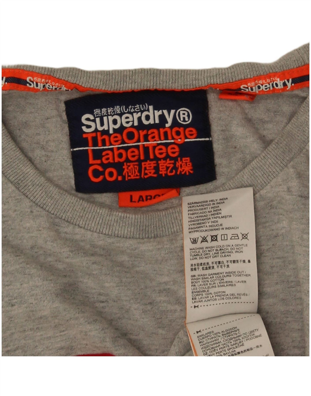Ανδρικό μπλουζάκι Superdry Top Large Grey Colourblock Βαμβακερό
