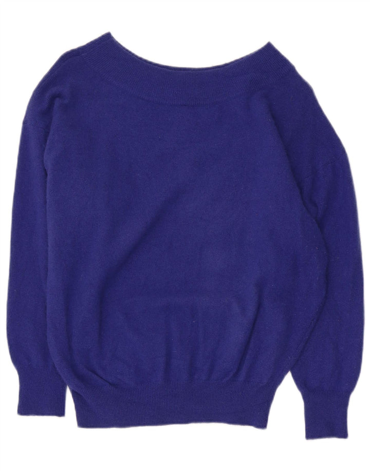 Γυναικείο πουλόβερ Benetton Crop Boat Neck Jumper UK 14 Medium Blue Geometric