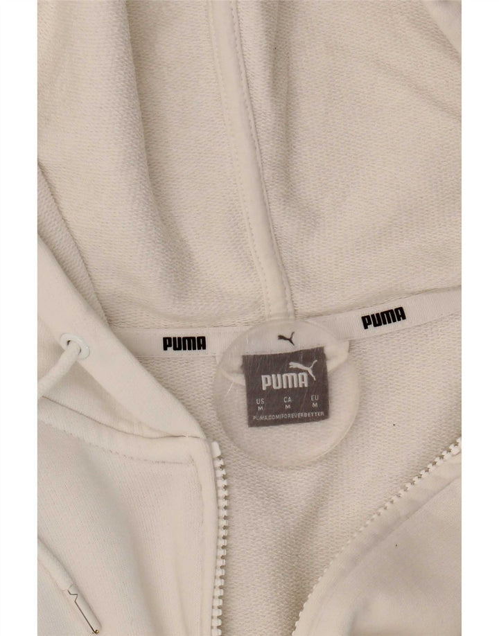Γυναικείο πουλόβερ με κουκούλα με φερμουάρ Puma UK 14 Μεσαίο λευκό