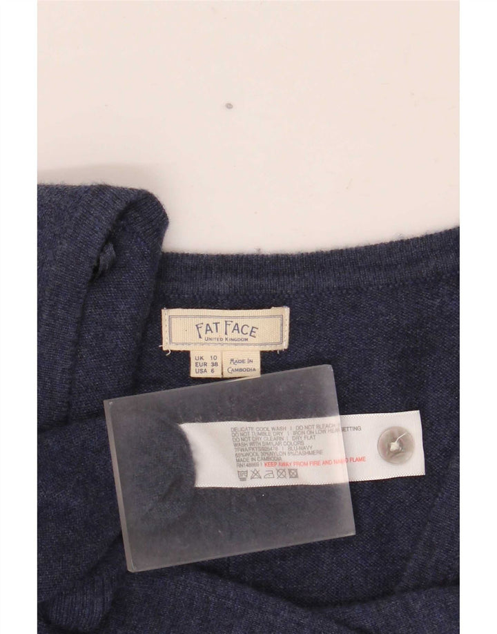 Γυναικείο πουλόβερ με ζακέτα Fat Face UK 10 Small Navy Blue Wool