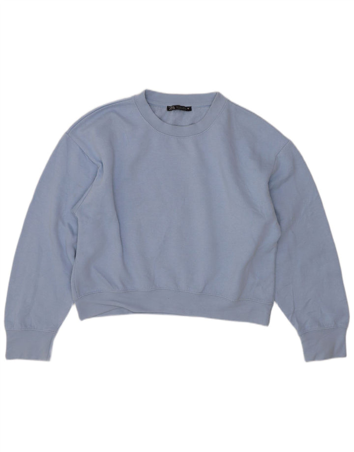 Zara Γυναικεία φούτερ Crop Oversized Jumper UK 10 Small Blue
