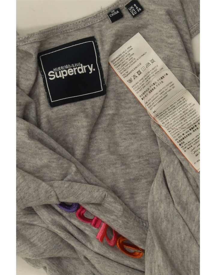Γυναικείο γραφικό γιλέκο Superdry UK 8 Μικρό βαμβακερό γκρι