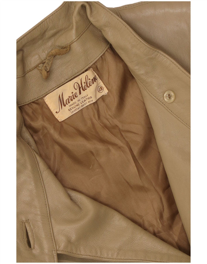 Vintage Γυναικείο Δερμάτινο Μπουφάν IT 46 Large Beige Leather
