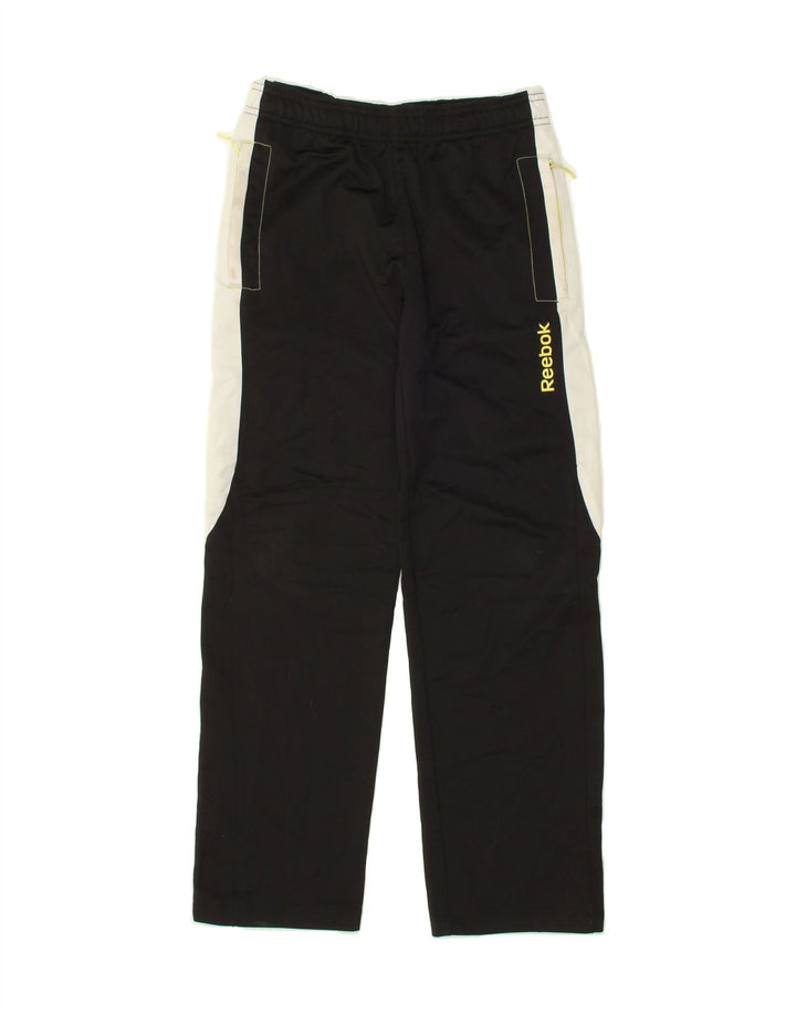 REEBOK Boys Tracksuit Trousers 9-10 Years  Black Polyester Vintage Reebok and Second-Hand Reebok from Messina Hembry 