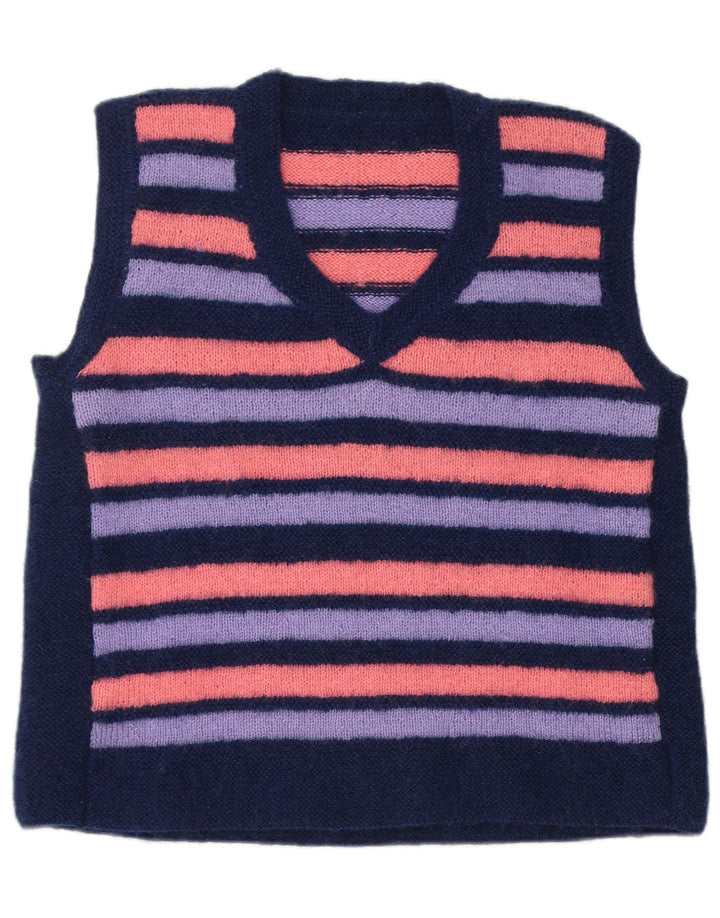 Vintage γυναικείο γιλέκο Tank Top UK 14 Medium πολύχρωμο ριγέ