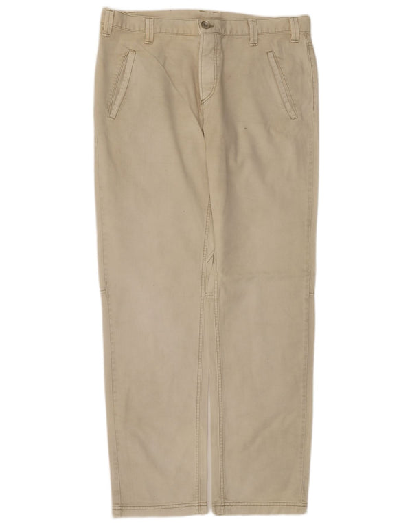 Benetton Ανδρικό ίσιο παντελόνι Chino IT 52 XL W36 L34 Πράσινο βαμβακερό