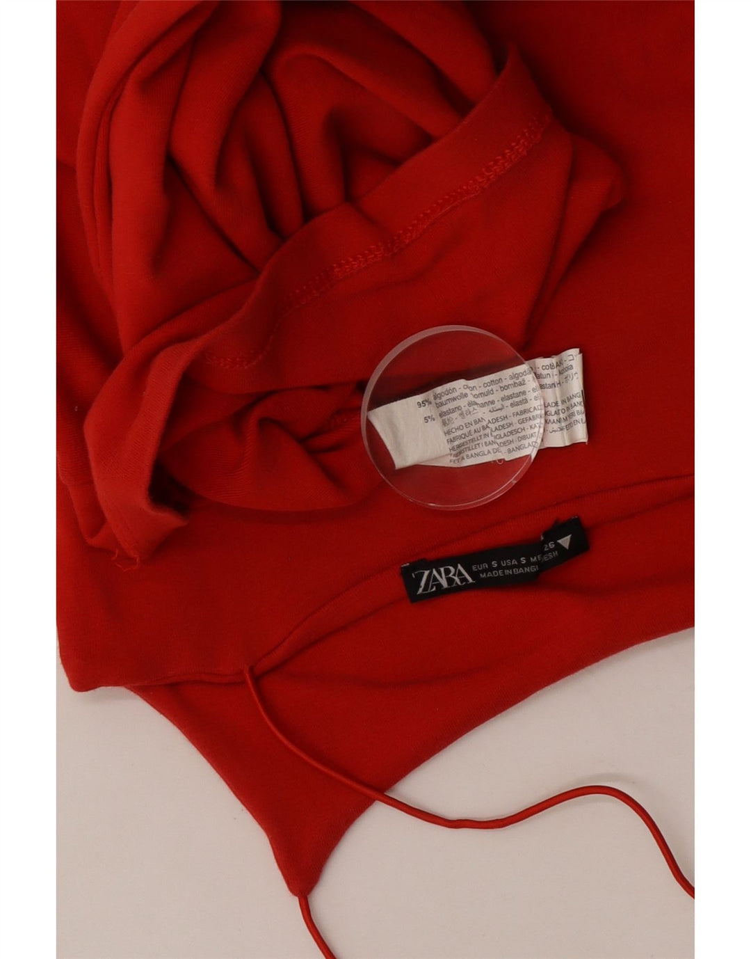 Zara Γυναικείο Sundress UK 8 Small Red Cotton