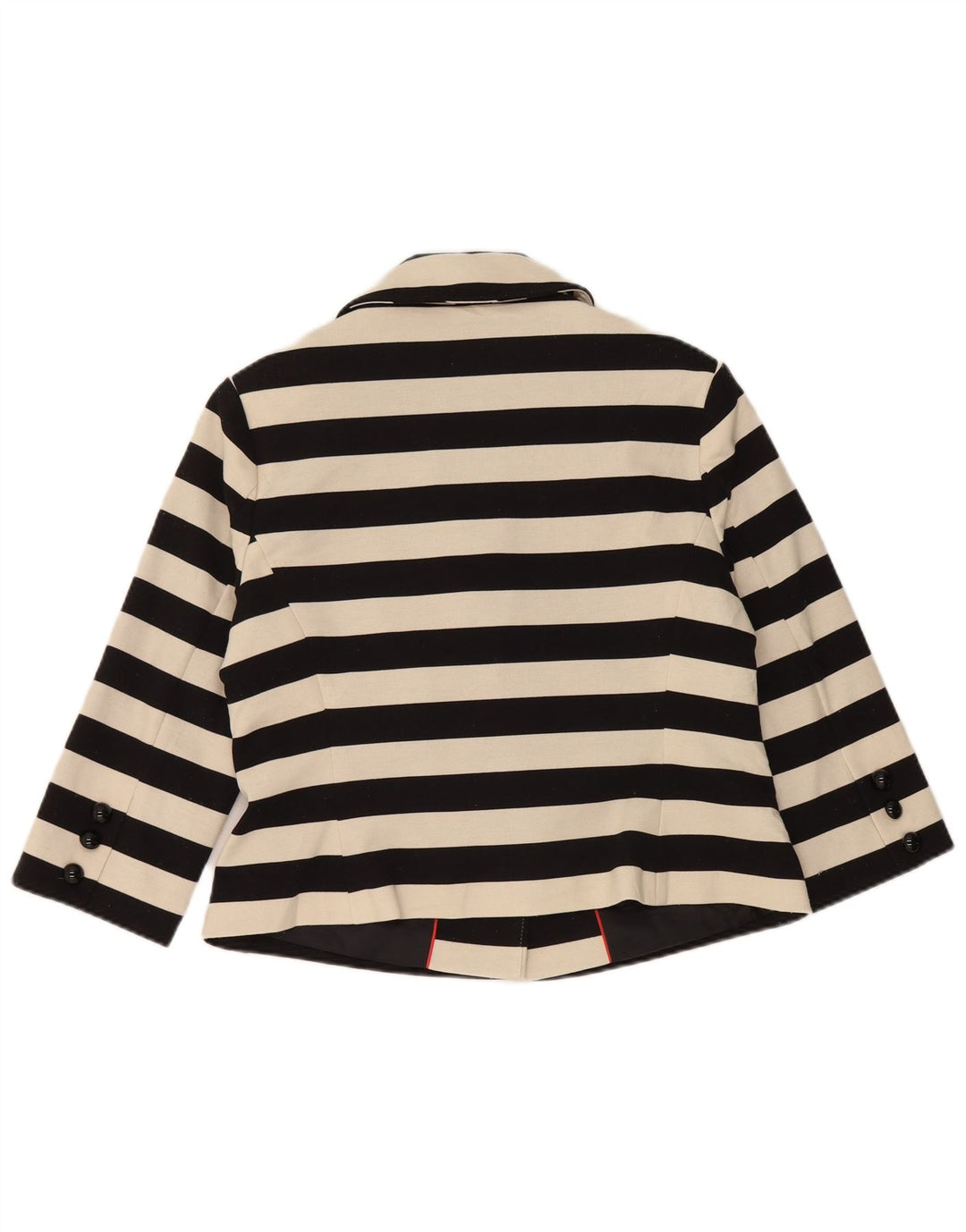 Marks & Spencer Womens Crop Blazer Jacket UK 14 Medium Μαύρο ριγέ