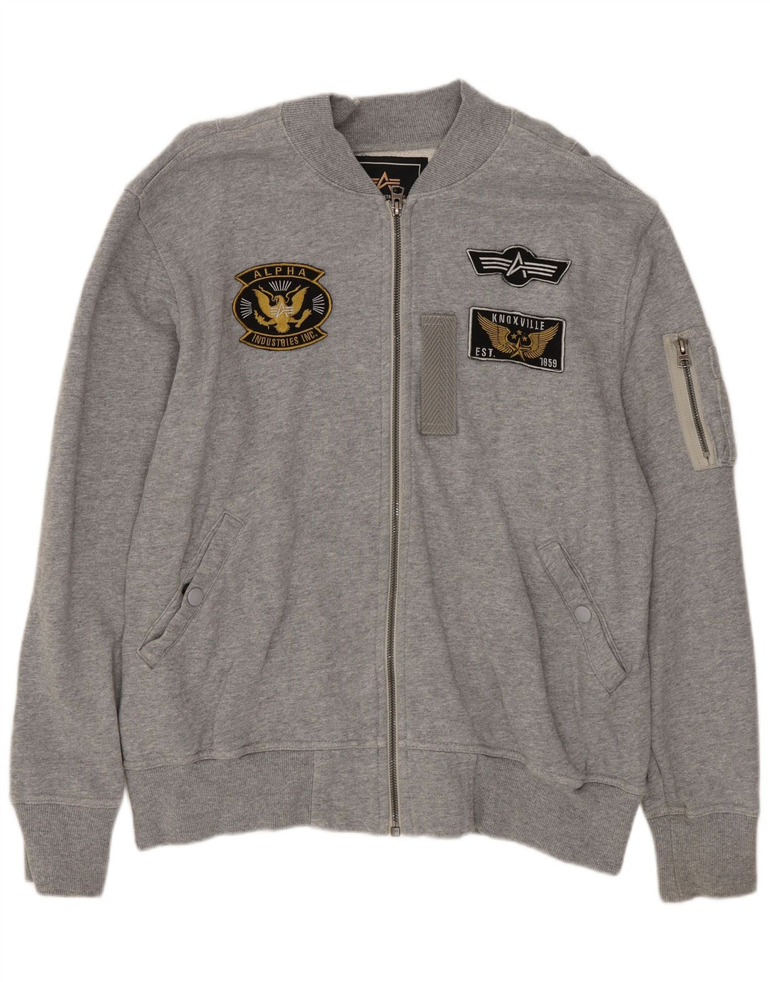 Ανδρική αθλητική φόρμα ALPHA INDUSTRIES Μπουφάν μεσαίου γκρι