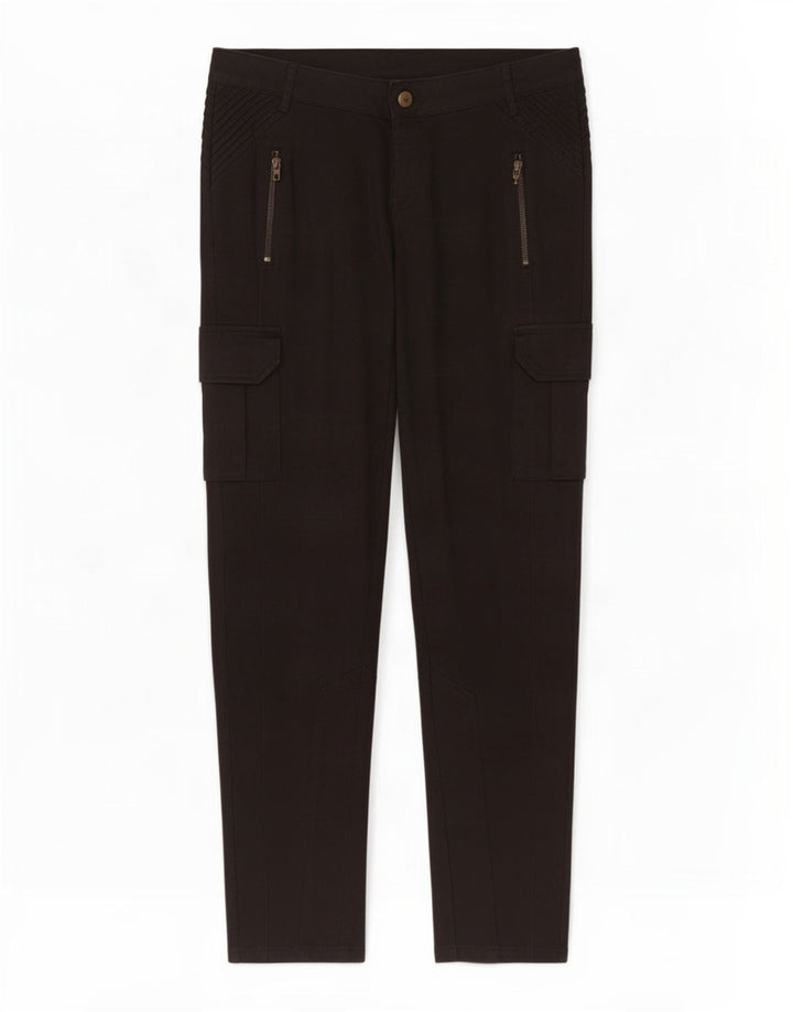 Zara Γυναικείο Slim Cargo Παντελόνι EU 40 Medium W30 L30 Μαύρο βαμβακερό