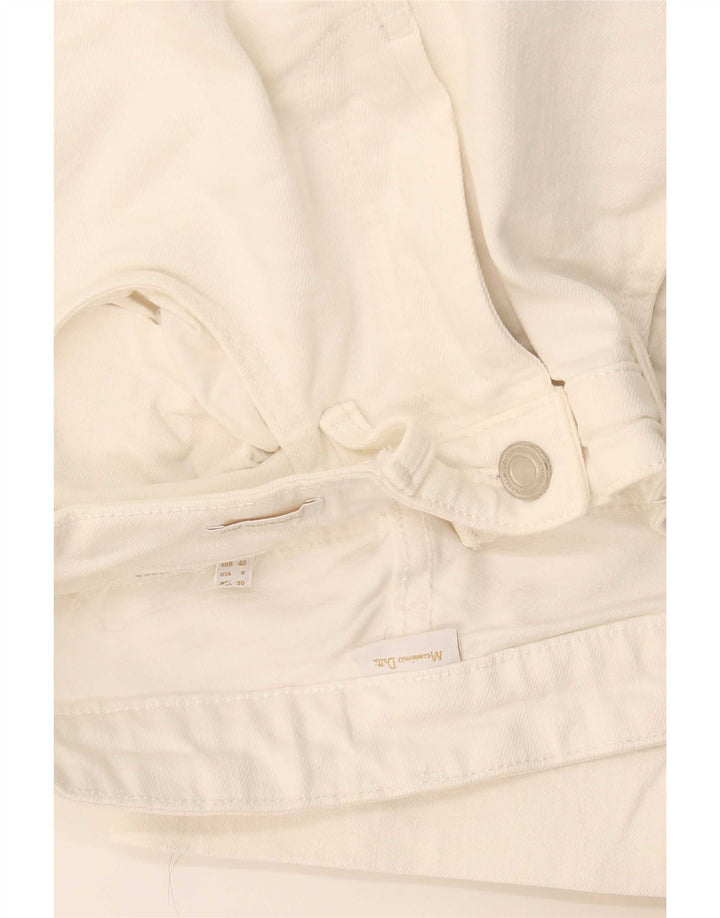 Massimo Dutti Γυναικείο Cropped Jeans EU 40 Medium W30 L24 Λευκό