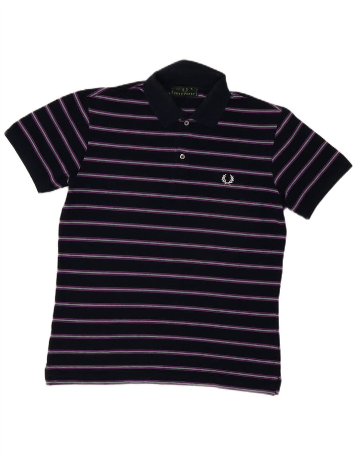 FRED PERRY Ανδρικό πουκάμισο polo μεγάλο μπλε ναυτικό βαμβακερό ριγέ