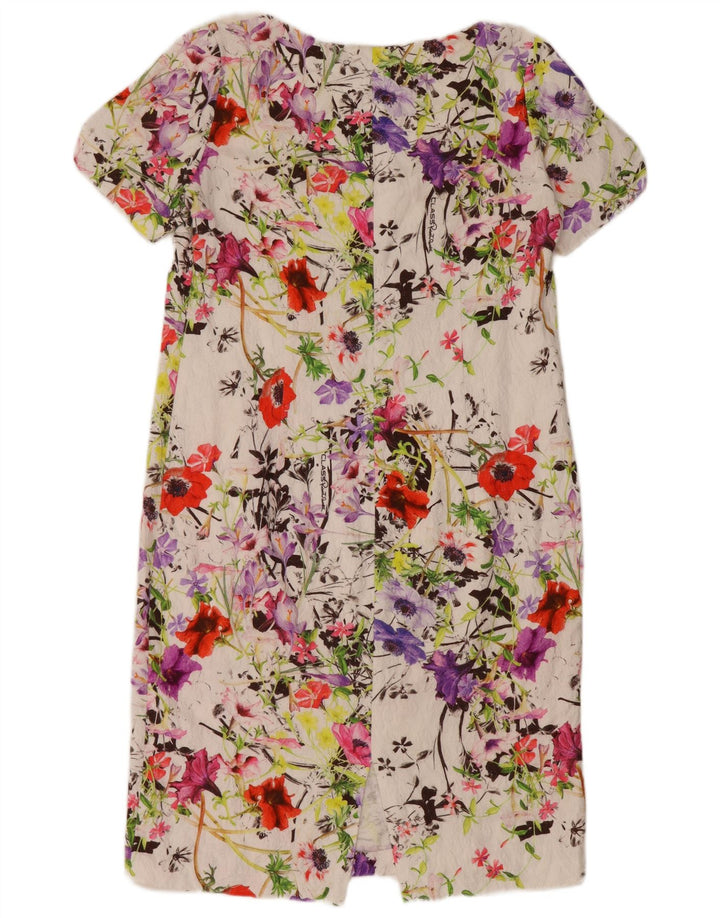 JUST CAVALLI Γυναικείο Φόρεμα Shift Size 2 Small White Floral Βαμβακερό