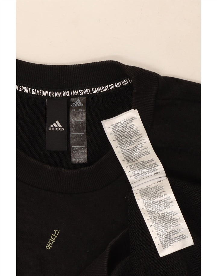 Ανδρικό γραφικό φούτερ Adidas Jumper μεγάλο μαύρο βαμβακερό