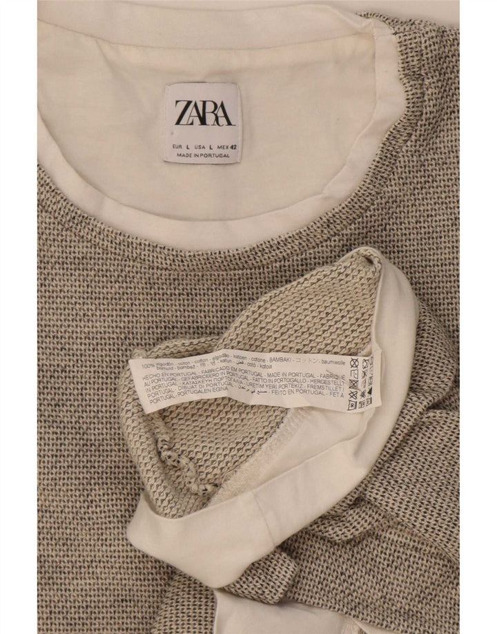 Zara Ανδρικό T-Shirt Top μεγάλο γκρι βαμβακερό