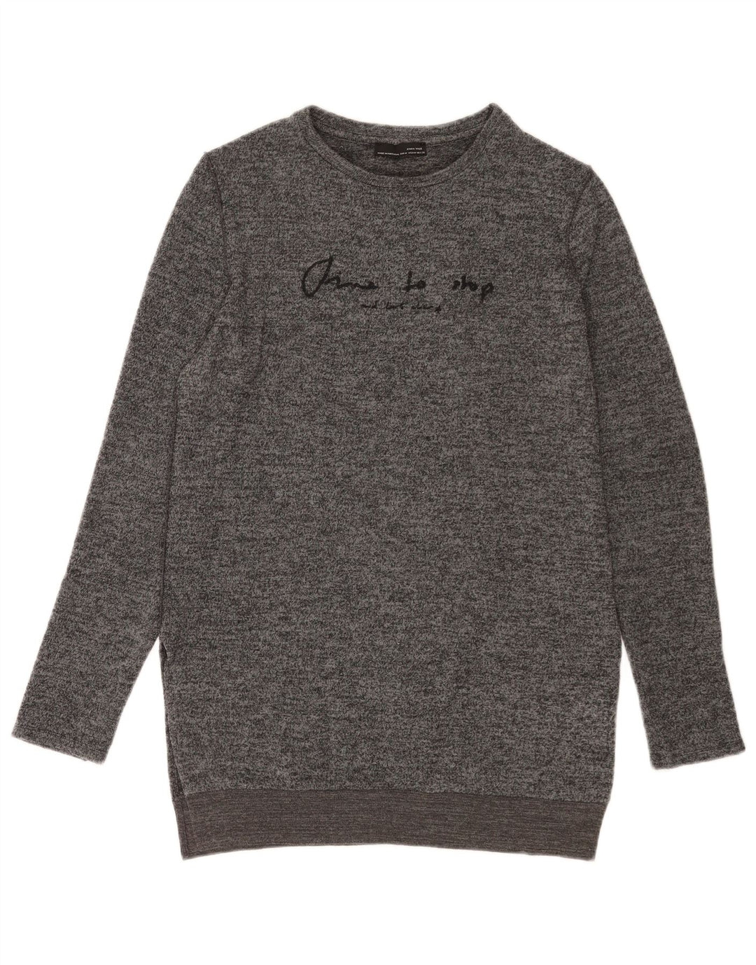 Zara Γυναικείο Γραφικό Φόρεμα UK 14 Medium Grey Flecked