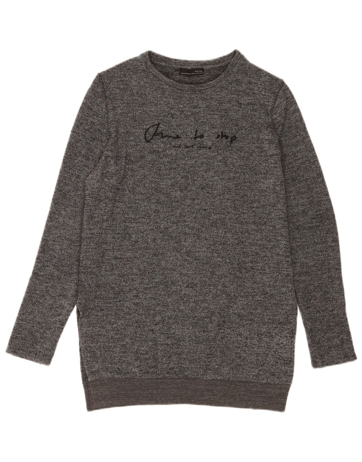 Zara Γυναικείο Γραφικό Φόρεμα UK 14 Medium Grey Flecked