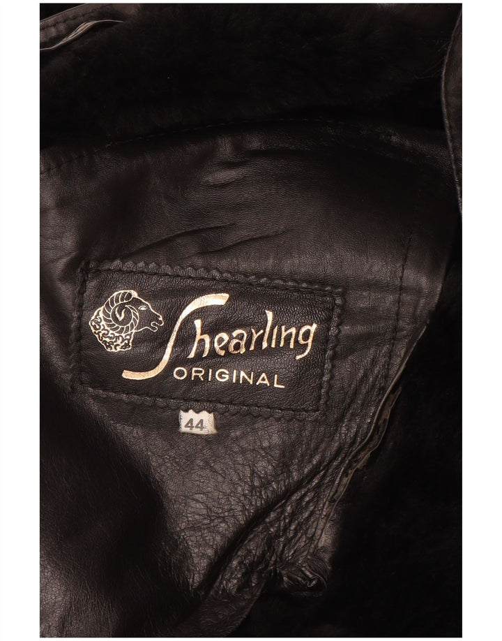 VINTAGE Γυναικείο Shearling Oversized Παλτό IT 44 Medium Black Shearling