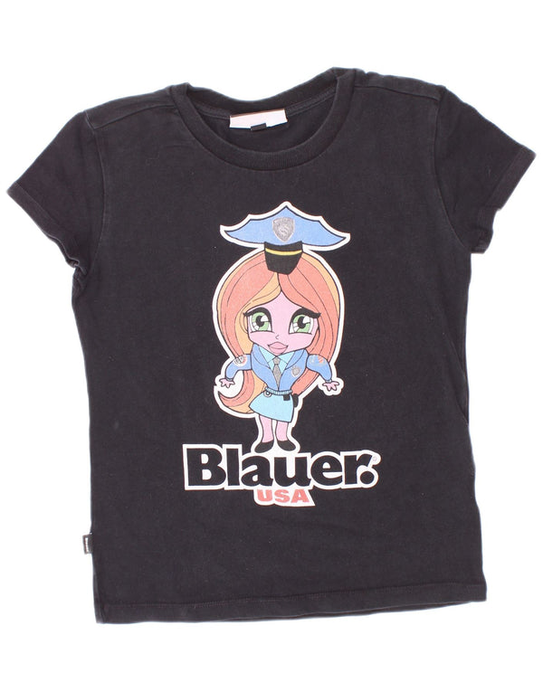 Blauer Girls Graphic T-Shirt Top 9-10 Years Black