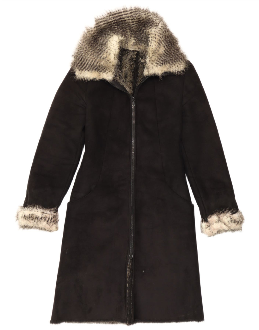 Vintage Γυναικείο Παλτό Sherpa IT 40 Small Black