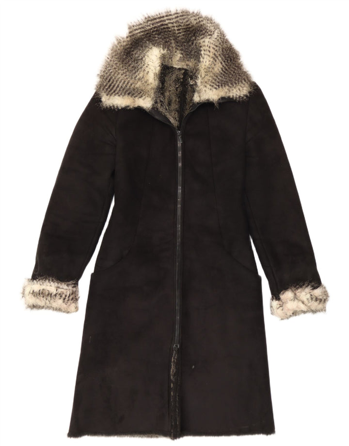 Vintage Γυναικείο Παλτό Sherpa IT 40 Small Black