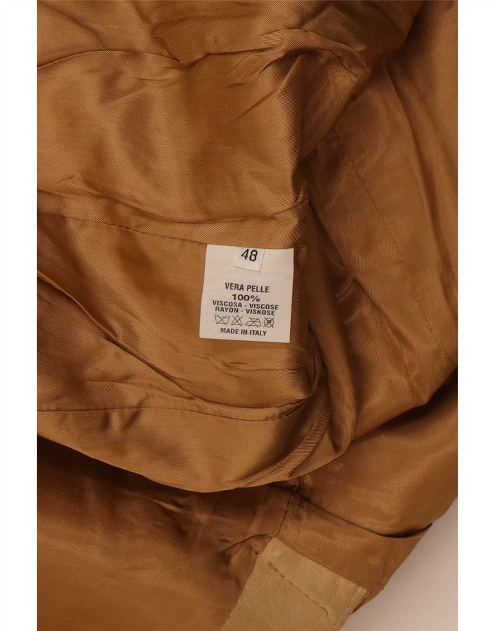 Vintage Ανδρικό Δερμάτινο Σακάκι 3 Κουμπιών IT 48 Medium Beige