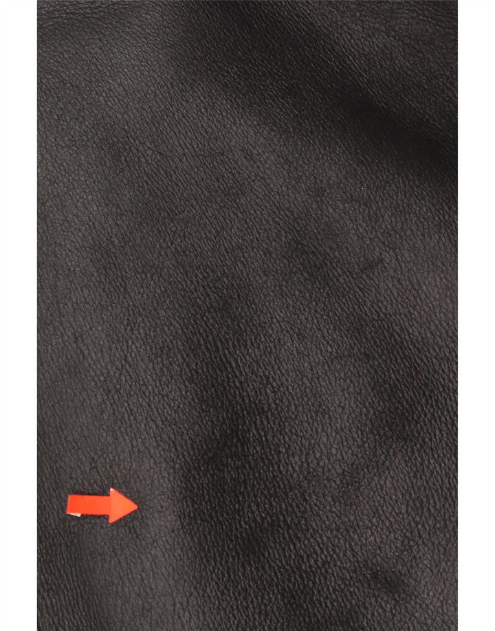 Ανδρικό παλτό Bugatti Shearling EU 56 3XL Μαύρο Δερμάτινο