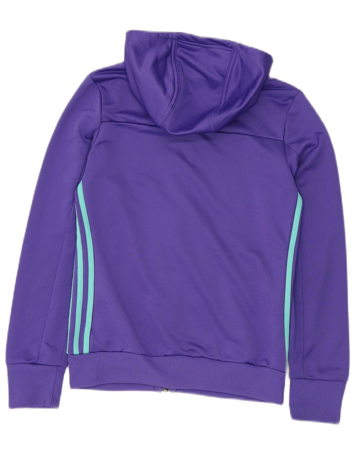 ADIDAS Boys Zip Hoodie πουλόβερ 13-14 ετών Μωβ πολυεστέρας