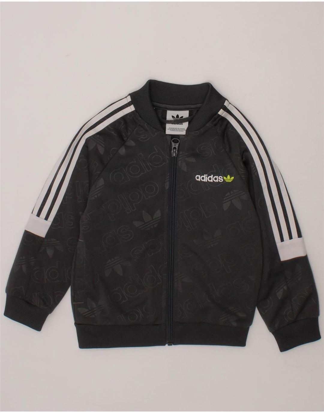 ADIDAS Baby Boys Graphic Tracksuit Top Jacket 18-24 Months Black Polyester Vintage Adidas and Second-Hand Adidas from Messina Hembry 