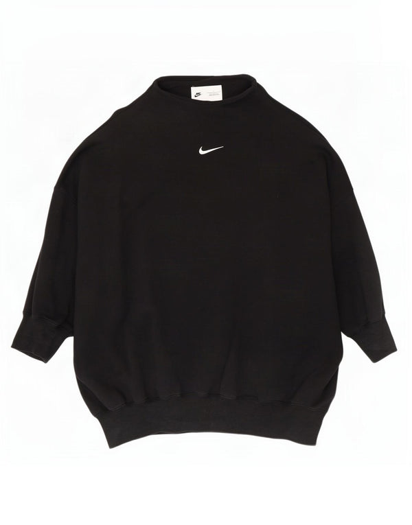 Γυναικείο φούτερ μεγάλου μεγέθους Nike Jumper UK 16 μεγάλο μαύρο βαμβακερό