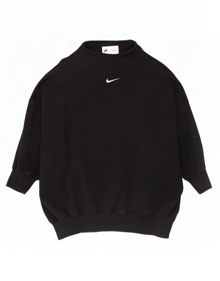 Γυναικείο φούτερ μεγάλου μεγέθους Nike Jumper UK 16 μεγάλο μαύρο βαμβακερό
