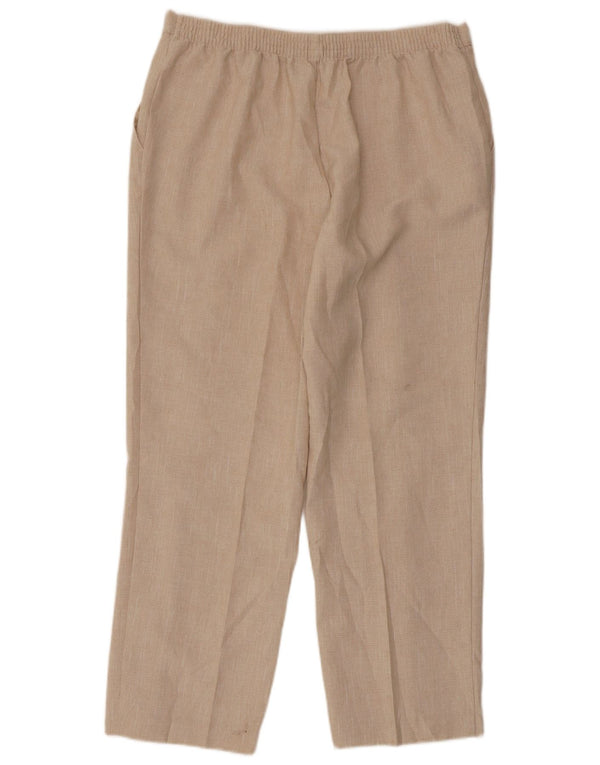Marks & Spencer Γυναικείο ίσιο casual παντελόνι UK 16 Large W32 L26 Beige