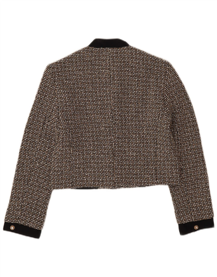 Zara Γυναικείο σακάκι blazer Crop 3 κουμπιών UK 10 Small πολύχρωμο τσεκ