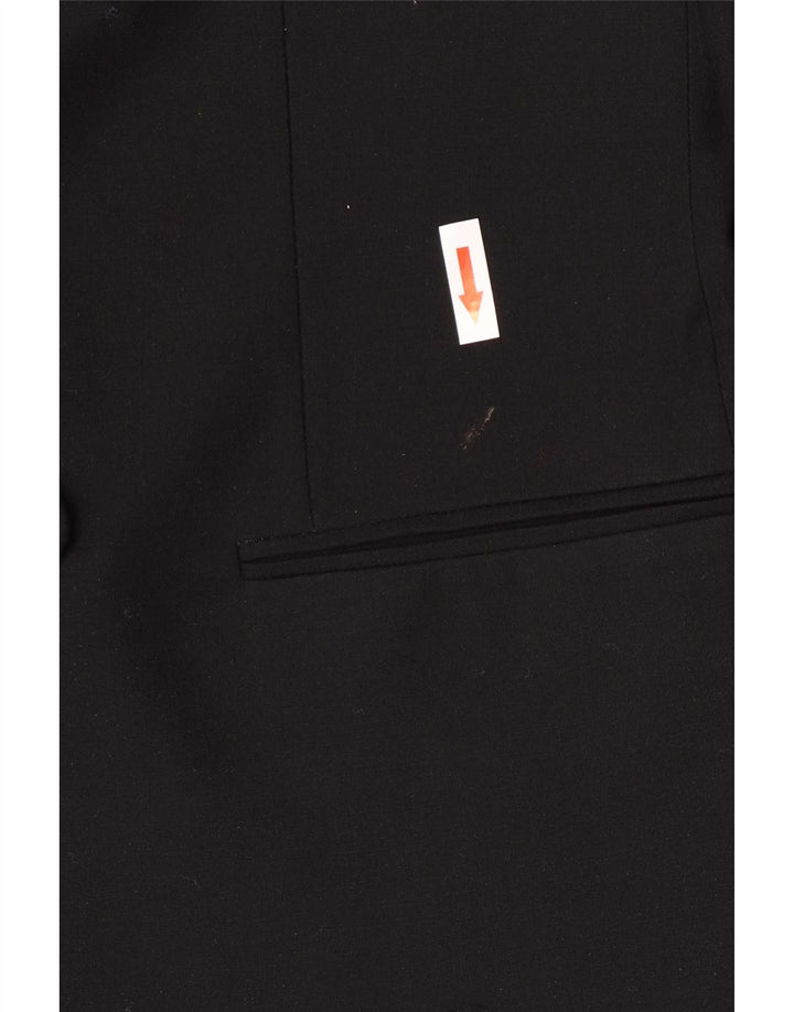 Vintage Ανδρικό Διπλό Μπουφάν Blazer UK 38 Μέτριο Μαύρο Παρθένο Μαλλί