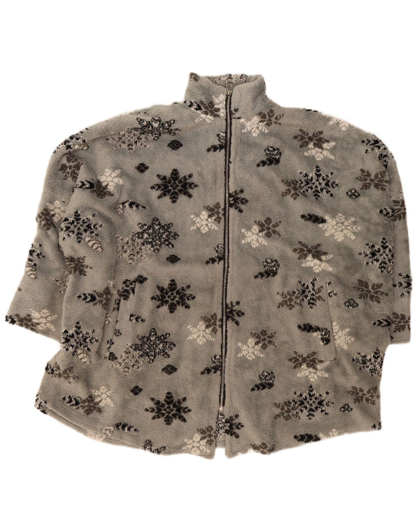 Ann Christine Γυναικείο 3/4 μανίκι φλις μπουφάν UK 14 Medium Grey Floral