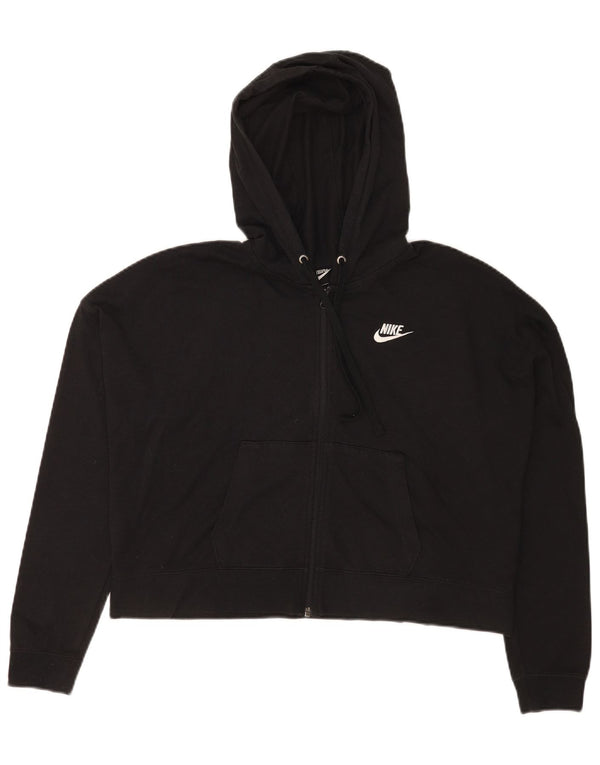 Γυναικείο πουλόβερ Nike Crop με φερμουάρ με κουκούλα UK 14 Μεσαίο μαύρο πολυεστέρα