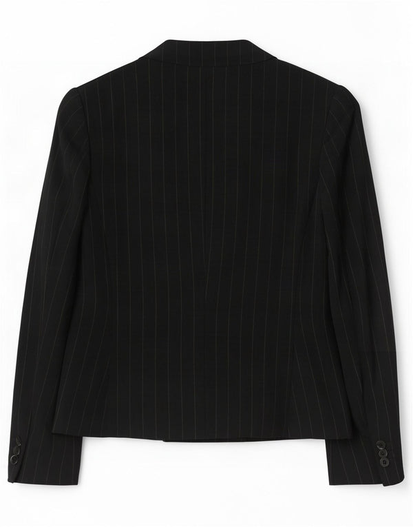 Max Mara Γυναικείο σακάκι Blazer με διπλό στήθος UK 12 Medium Black Pinstripe