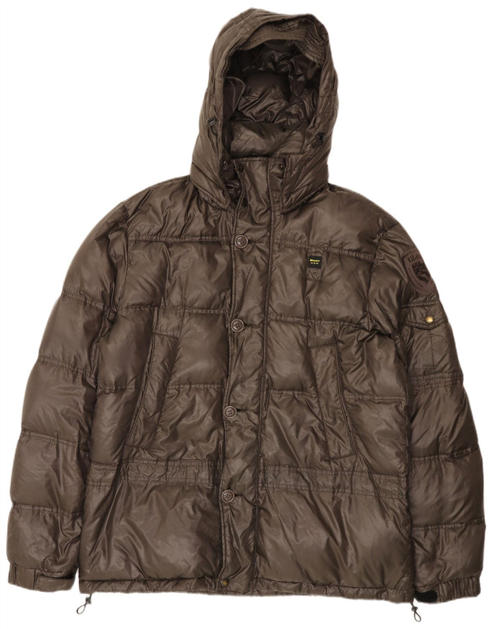 Blauer Ανδρικό μπουφάν με κουκούλα UK 46 3XL καφέ πολυαμίδιο